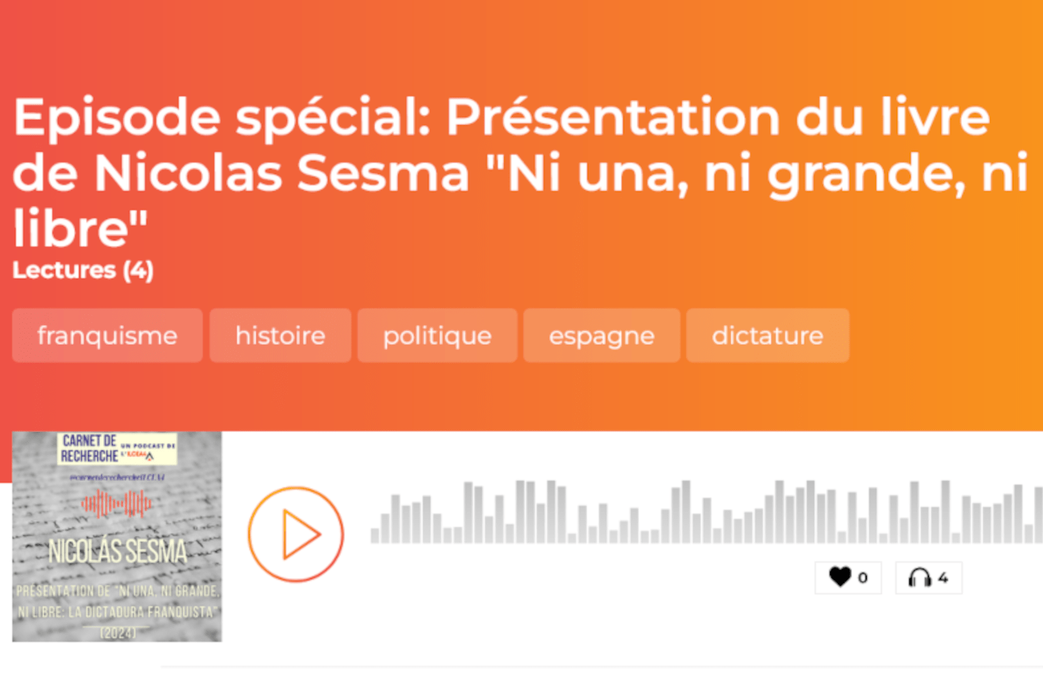 Présentation du livre de Nicolas Sesma "Ni una, ni grande, ni libre"